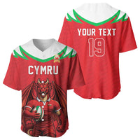 Custom Rugby Wales Baseball Jersey Y Ddraig Goch Mascot Design
