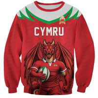 Custom Rugby Wales Sweatshirt Y Ddraig Goch Mascot Design