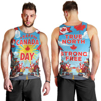 Happy Canada Day Men Tank Top True North Strong Free Maple Leaf