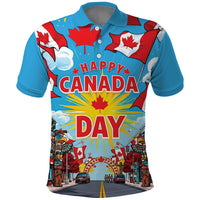 Happy Canada Day Polo Shirt True North Strong Free Maple Leaf