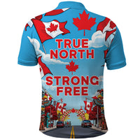 Happy Canada Day Polo Shirt True North Strong Free Maple Leaf