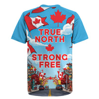 Happy Canada Day Rugby Jersey True North Strong Free Maple Leaf