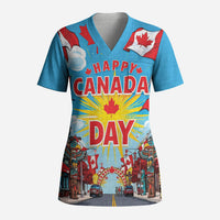 Happy Canada Day Scrub Top True North Strong Free Maple Leaf