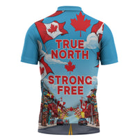 Happy Canada Day Zipper Polo Shirt True North Strong Free Maple Leaf