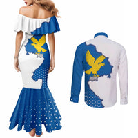 Italy Friuli-Venezia Giulia Couples Matching Mermaid Dress and Long Sleeve Button Shirt Flag Vintage Style LT19
