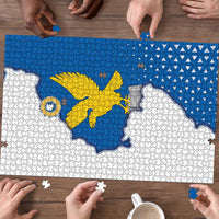 Italy Friuli-Venezia Giulia Puzzle Flag Vintage Style - Wonder Print Shop