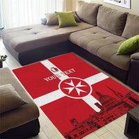 Personalized Malta Independence Day Area Rug Maltese Cross Heritage Pride