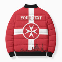 Personalized Malta Independence Day Bomber Puffer Jacket Maltese Cross Heritage Pride