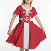 Personalized Malta Independence Day Kid Short Sleeve Dress Maltese Cross Heritage Pride