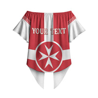 Personalized Malta Independence Day Off Shoulder Wrap Waist Top Maltese Cross Heritage Pride