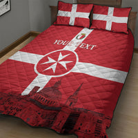 Personalized Malta Independence Day Quilt Bed Set Maltese Cross Heritage Pride