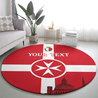 Personalized Malta Independence Day Round Carpet Maltese Cross Heritage Pride