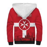 Personalized Malta Independence Day Sherpa Hoodie Maltese Cross Heritage Pride