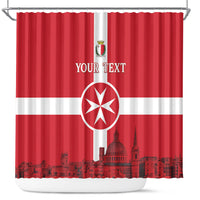 Personalized Malta Independence Day Shower Curtain Maltese Cross Heritage Pride