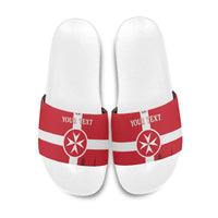 Personalized Malta Independence Day Slide Sandals Maltese Cross Heritage Pride