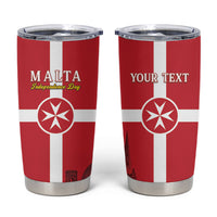 Personalized Malta Independence Day Tumbler Cup Maltese Cross Heritage Pride