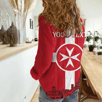 Personalized Malta Independence Day Women Casual Shirt Maltese Cross Heritage Pride