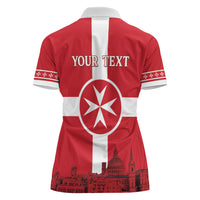 Personalized Malta Independence Day Women Polo Shirt Maltese Cross Heritage Pride