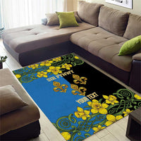Personalized Monmouthshire Wales Area Rug Sir Fynwy Flag With Welsh Daffodil - Wonder Print Shop