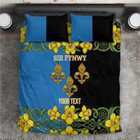 Personalized Monmouthshire Wales Bedding Set Sir Fynwy Flag With Welsh Daffodil - Wonder Print Shop