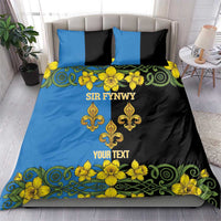 Personalized Monmouthshire Wales Bedding Set Sir Fynwy Flag With Welsh Daffodil - Wonder Print Shop