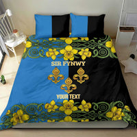 Personalized Monmouthshire Wales Bedding Set Sir Fynwy Flag With Welsh Daffodil - Wonder Print Shop