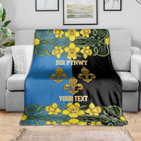 Personalized Monmouthshire Wales Blanket Sir Fynwy Flag With Welsh Daffodil - Wonder Print Shop
