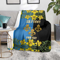 Personalized Monmouthshire Wales Blanket Sir Fynwy Flag With Welsh Daffodil - Wonder Print Shop