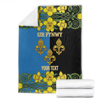 Personalized Monmouthshire Wales Blanket Sir Fynwy Flag With Welsh Daffodil - Wonder Print Shop