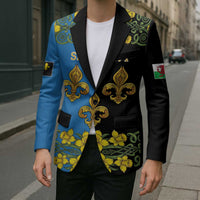 Personalized Monmouthshire Wales Blazer Sir Fynwy Flag With Welsh Daffodil - Wonder Print Shop