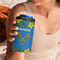 Personalized Monmouthshire Wales 4 in 1 Can Cooler Tumbler Sir Fynwy Flag With Welsh Daffodil - Wonder Print Shop