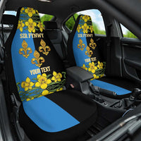 Personalized Monmouthshire Wales Car Seat Cover Sir Fynwy Flag With Welsh Daffodil - Wonder Print Shop
