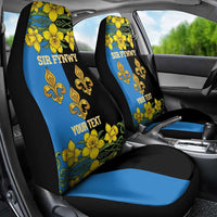 Personalized Monmouthshire Wales Car Seat Cover Sir Fynwy Flag With Welsh Daffodil - Wonder Print Shop