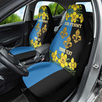 Personalized Monmouthshire Wales Car Seat Cover Sir Fynwy Flag With Welsh Daffodil - Wonder Print Shop