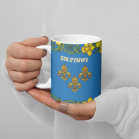 Personalized Monmouthshire Wales Ceramic Mug Sir Fynwy Flag With Welsh Daffodil - Wonder Print Shop