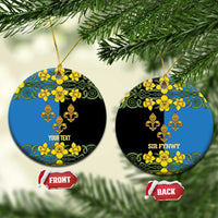 Personalized Monmouthshire Wales Ceramic Ornament Sir Fynwy Flag With Welsh Daffodil - Wonder Print Shop