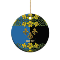 Personalized Monmouthshire Wales Ceramic Ornament Sir Fynwy Flag With Welsh Daffodil - Wonder Print Shop