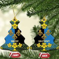 Personalized Monmouthshire Wales Ceramic Ornament Sir Fynwy Flag With Welsh Daffodil - Wonder Print Shop