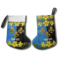 Personalized Monmouthshire Wales Christmas Stocking Sir Fynwy Flag With Welsh Daffodil - Wonder Print Shop