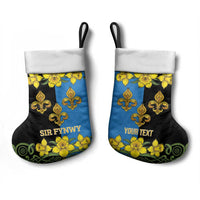 Personalized Monmouthshire Wales Christmas Stocking Sir Fynwy Flag With Welsh Daffodil - Wonder Print Shop