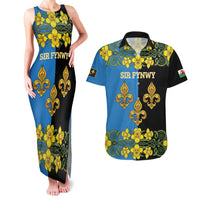 Personalized Monmouthshire Wales Couples Matching Tank Maxi Dress and Hawaiian Shirt Sir Fynwy Flag With Welsh Daffodil - Wonder Print Shop