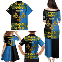 Personalized Monmouthshire Wales Family Matching Puletasi and Hawaiian Shirt Sir Fynwy Flag With Welsh Daffodil - Wonder Print Shop