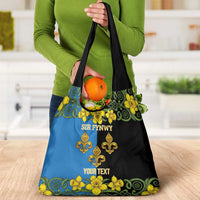 Personalized Monmouthshire Wales Grocery Bag Sir Fynwy Flag With Welsh Daffodil - Wonder Print Shop