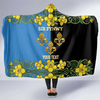 Personalized Monmouthshire Wales Hooded Blanket Sir Fynwy Flag With Welsh Daffodil - Wonder Print Shop