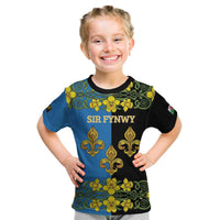 Personalized Monmouthshire Wales Kid T Shirt Sir Fynwy Flag With Welsh Daffodil - Wonder Print Shop