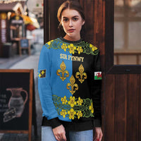 Personalized Monmouthshire Wales Ugly Christmas Sweater Sir Fynwy Flag With Welsh Daffodil - Wonder Print Shop