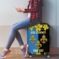 Personalized Monmouthshire Wales Luggage Cover Sir Fynwy Flag With Welsh Daffodil - Wonder Print Shop