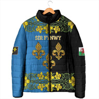 Personalized Monmouthshire Wales Padded Jacket Sir Fynwy Flag With Welsh Daffodil - Wonder Print Shop