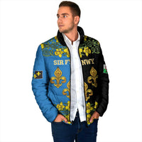 Personalized Monmouthshire Wales Padded Jacket Sir Fynwy Flag With Welsh Daffodil - Wonder Print Shop