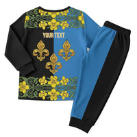 Personalized Monmouthshire Wales Christmas Pajama Set Sir Fynwy Flag With Welsh Daffodil - Wonder Print Shop